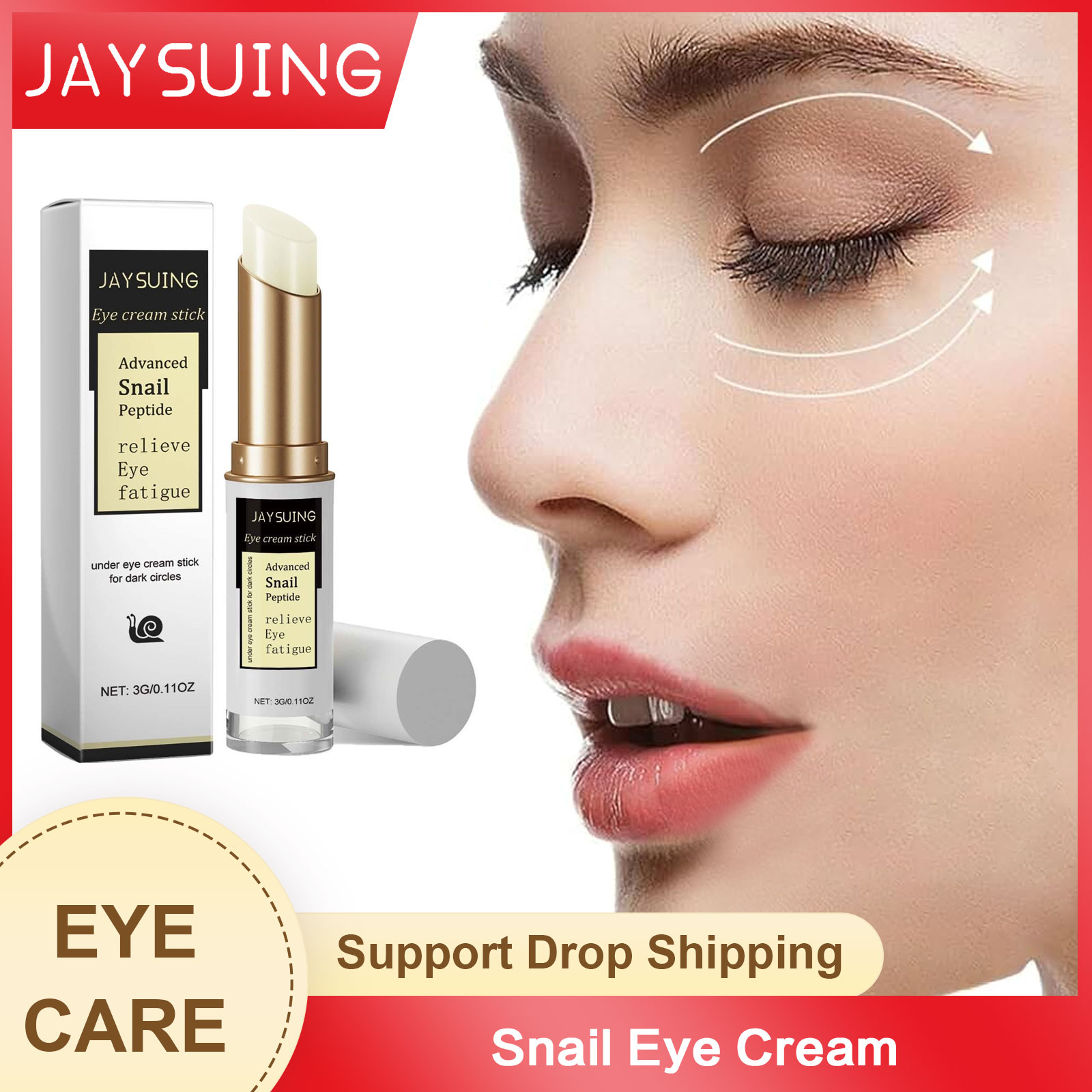 Snail Cream Gel - Crema para ojos de caracol, antiarrugas,
