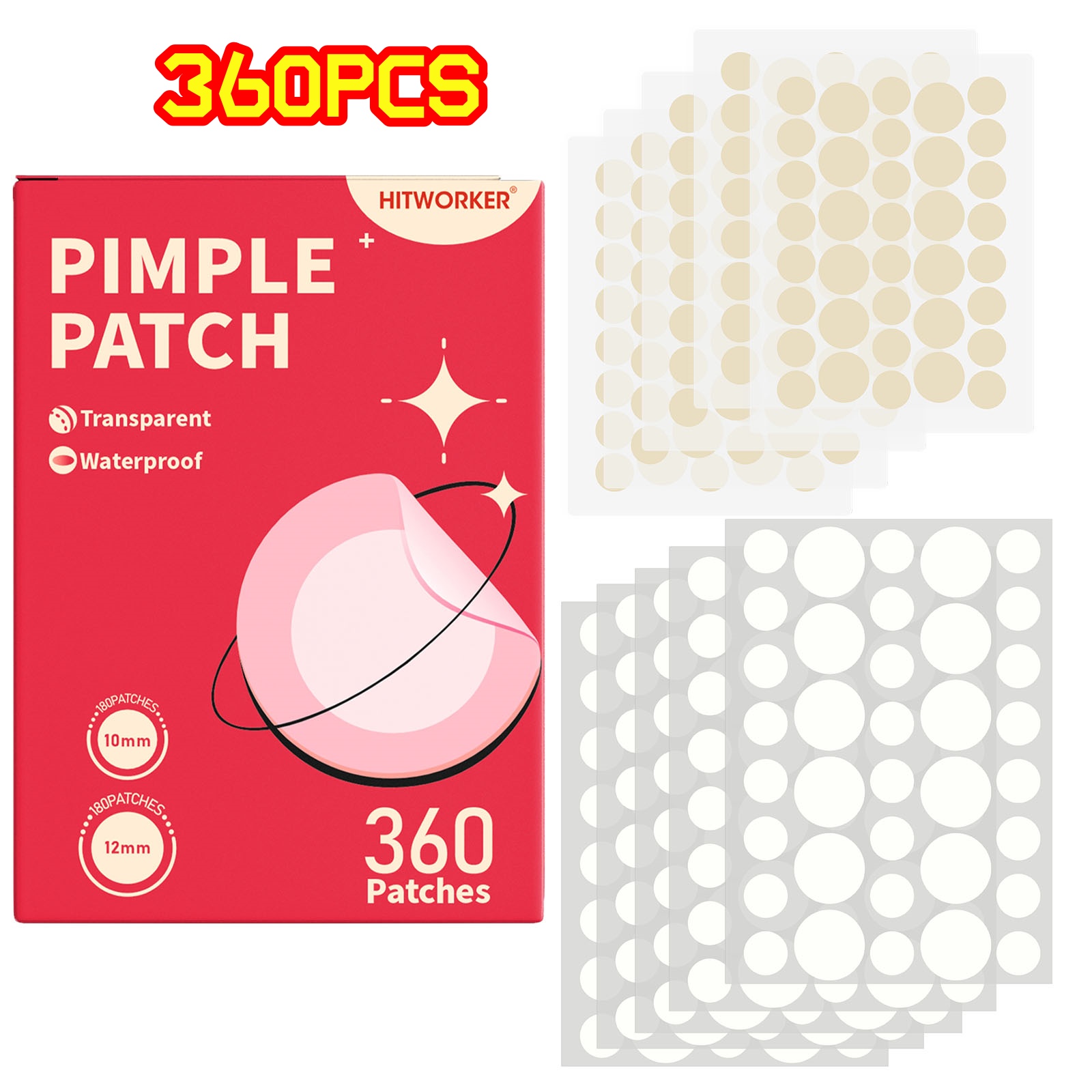 Skincare Oil Control - 360 Parches Hidrocoloides Transparentes para Imperfecciones,