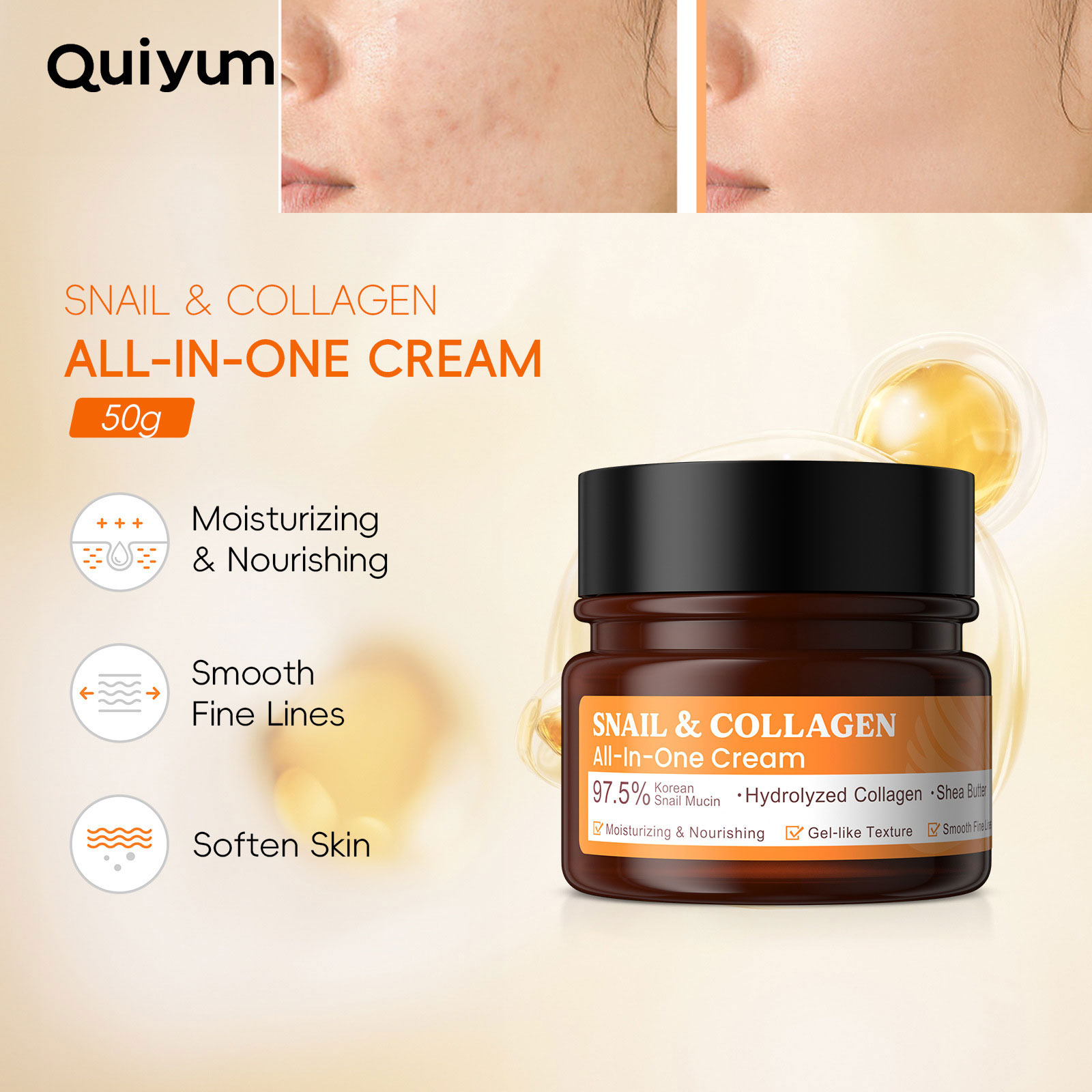 LAIKOU-crema Facial de colágen - Snail Cream Gel reseña y precio