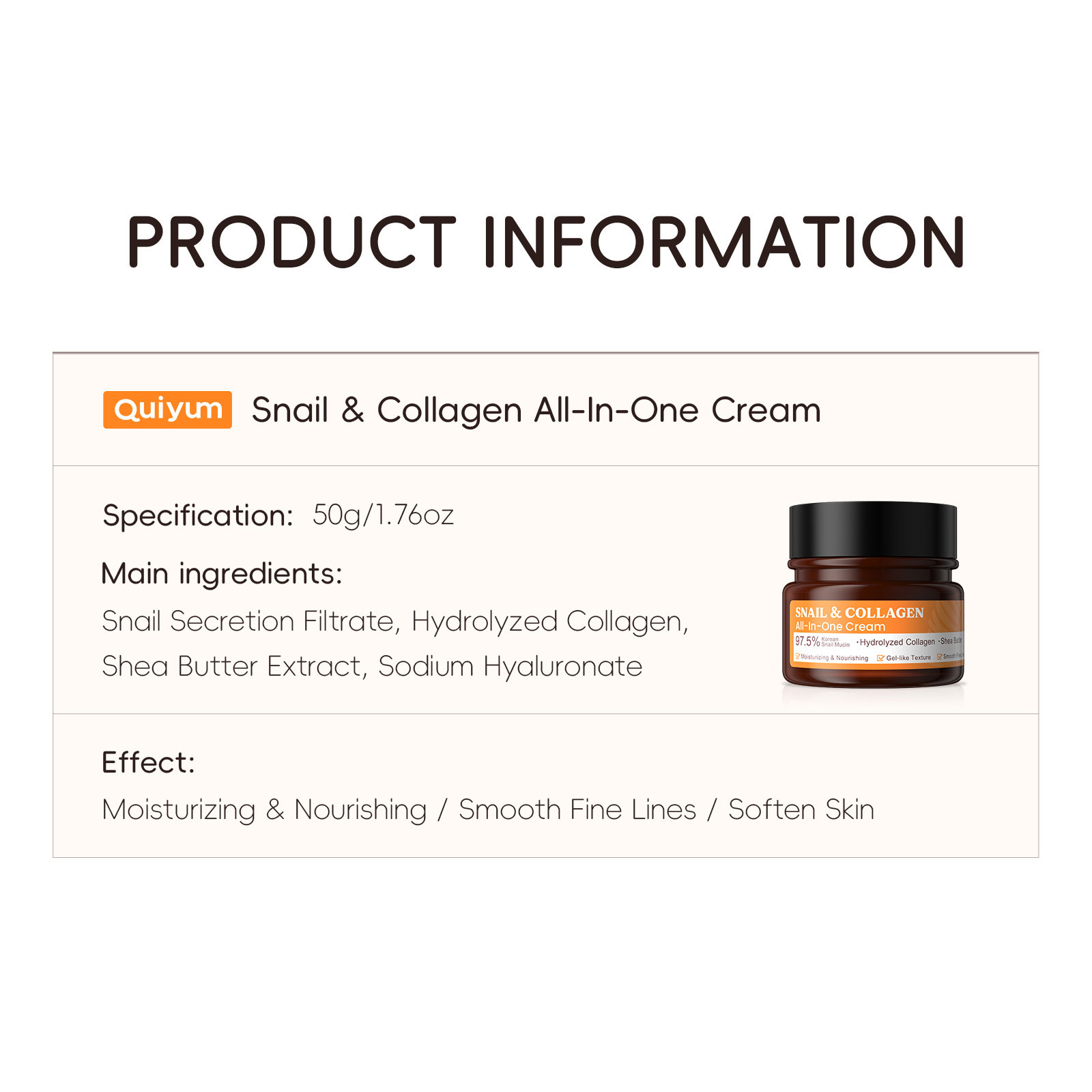 LAIKOU-crema Facial de colágen - Snail Cream Gel reseña y precio