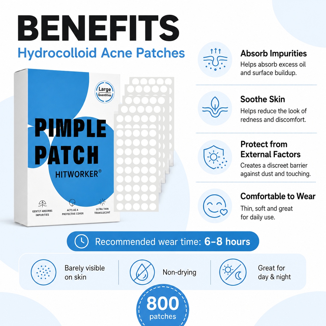 800 Parches Hidrocoloides para - Skincare Oil Control reseña y precio